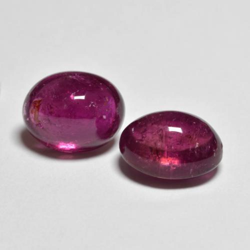 5.70 ctw Purple Rubellite Tourmaline Stones, Natural Rubellite Tourmaline in Oval Cabochon Shape for Sale