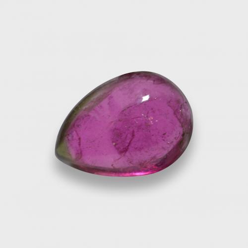 1.84ct Pear Cabochon Purple Rubellite Tourmaline from Mozambique, Dimension 9.6 x 6.9mm, Natural untreated Gemstone, Translucent Clarity, 1 piece Rubellite Tourmaline in Medium Purple Color, Mohs Hardness of 7 - 7.5 suitable for daily wear jewelry, Photo A