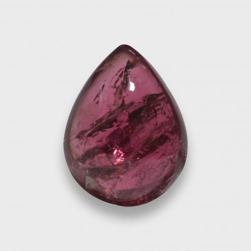 Medium Red Rubellit-Turmalin Edelstein - 3.4ct Birnen Cabochon (ID: 580698)