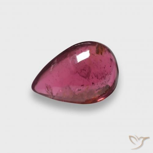 2.06 ct Red Rubellite Tourmaline Stone, Natural Rubellite Tourmaline in Pear Cabochon Shape for Sale