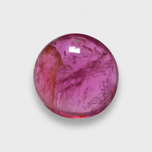 2.46 ct Red Rubellite Tourmaline Gemstone, Rubellite Tourmaline Gem in Round Cabochon Shape for Sale.