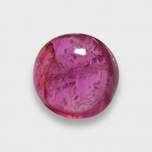 2.46 ct Red Rubellite Tourmaline Stone, Natural Rubellite Tourmaline in Round Cabochon Shape for Sale