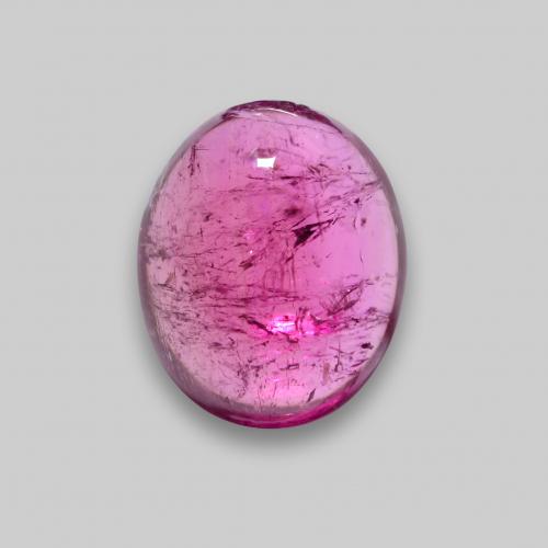 9,1 x 7,5mm ovaler lila Rubellit-Turmalin aus Mosambik, Gewicht von 2,41 ct, natürlicher Edelstein in Translucent Reinheit, 1 Stück ovaler Rubellit-Turmalin - Farbe: Magenta, Mohs-Härte von 7 - 7,5 Geeignet für den täglichen Gebrauch im Schmuck, Photo A