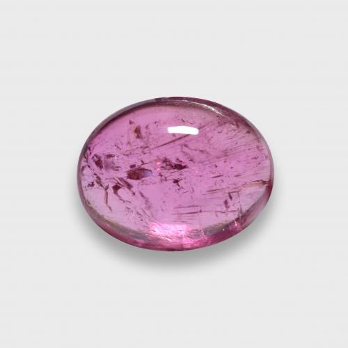 1.32ct Oval Medium Purple Rubellite Tourmaline from Mozambique, Dimension 7.7 x 6.1mm, Natural untreated Gemstone, Translucent Clarity, 1pc Oval Cabochon Rubellite Tourmaline, Mohs Hardness of 7 - 7.5 suitable for daily wear jewelry, Photo A