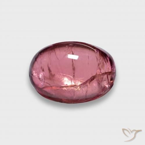 3.23 ct Red Rubellite Tourmaline Stone, Natural Rubellite Tourmaline in Oval Cabochon Shape for Sale
