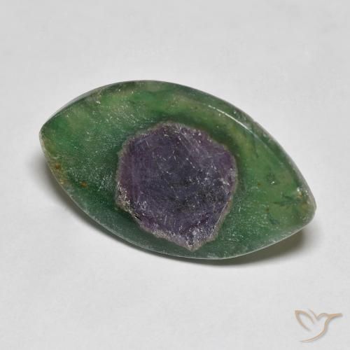 7.43 ct Multicolor Ruby in Fuchsite Stone, Natural Ruby in Fuchsite in Marquise Slice Shape for Sale