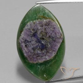 Rubis en Fuchsite Marquise en damier des États-Unis 13,22 ct, dimension 23,9 x 15,1mm, pureté Translucide, pierre gemme naturelle Non traité, 1 pièce Rubis en Fuchsite de couleur Multicolore, dureté Mohs de 2 à 3, Photo A