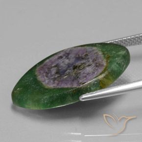 Ruby in Fuchsite Gemstone in 23.9 x 15.1 mm Size for Sale, Ruby in Fuchsite Stone in Multicolor Color