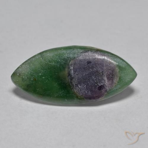 3.75 ct Multicolor Ruby in Fuchsite Stone, Natural Ruby in Fuchsite in Marquise Slice Shape for Sale