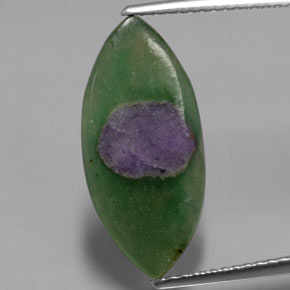 3.4ct Marquise Slice Bi-Color Ruby in Fuchsite for sale thumb image of 3.4ct Marquise Slice Bi-Color Ruby in Fuchsite (ID: 384741)