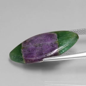 Ruby in Fuchsite Gemstone in 25.8 x 15.6 mm Size for Sale, Ruby in Fuchsite Stone in Bi-Color Color