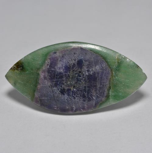 Multicolor Ruby in Fuchsite Gem - 15ct Marquise Slice (ID: 384792)