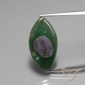 Rubis en Fuchsite Multicolore Marquise 10,31 ct d'Éthiopie, Dimension 22,4 x 12,2mm, Pierre gemme naturelle Non traité, pureté Translucide, 1 pièce Rubis en Fuchsite marquise slice, dureté de Mohs de 2 à 3, Photo A