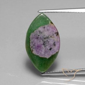 6.69ct Natural Multicolor Ruby in Fuchsite, Marquise, Translucent