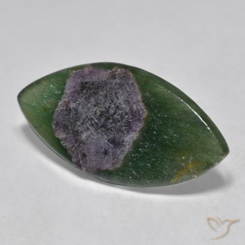 6.63 ct Multicolor Ruby in Fuchsite Stone, Natural Ruby in Fuchsite in Marquise Slice Shape for Sale