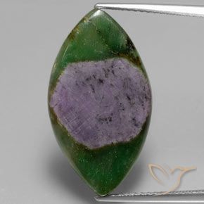 11.36ct Natural Multicolor Ruby in Fuchsite, Marquise, Translucent