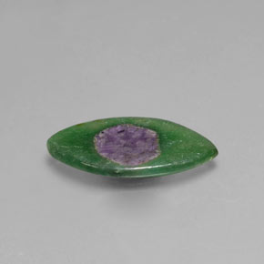 4.10 ct Bi-color Ruby in Fuchsite Stone, Natural Ruby in Fuchsite in Marquise Slice Shape for Sale