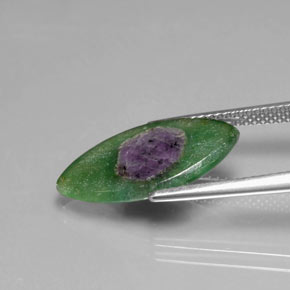 Ruby in Fuchsite Gemstone in 19.2 x 10.8 mm Size for Sale, Ruby in Fuchsite Stone in Bi-Color Color