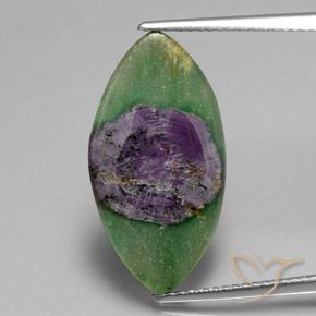 5.06ct Natural Multicolor Ruby in Fuchsite, Marquise, Translucent