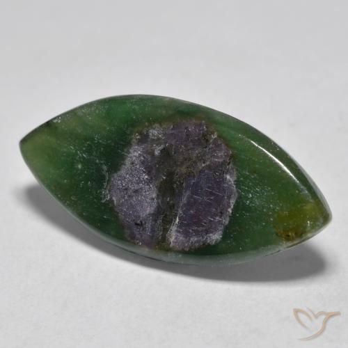 8.39 ct Multicolor Ruby in Fuchsite Stone, Natural Ruby in Fuchsite in Marquise Slice Shape for Sale