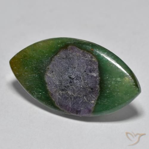 7.95 ct Multicolor Ruby in Fuchsite Stone, Natural Ruby in Fuchsite in Marquise Slice Shape for Sale