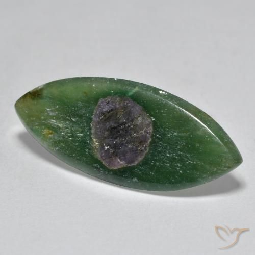 5.84 ct Multicolor Ruby in Fuchsite Stone, Natural Ruby in Fuchsite in Marquise Slice Shape for Sale