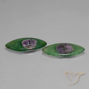8.67 ctw Multicolor Ruby in Fuchsite Stones, Natural Ruby in Fuchsite in Marquise Slice Shape for Sale