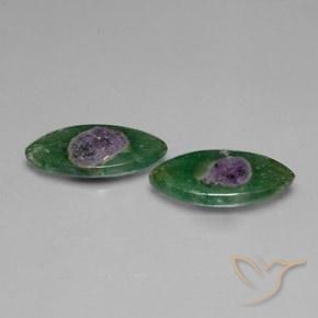 10.12 ctw Multicolor Ruby in Fuchsite Stones, Natural Ruby in Fuchsite in Marquise Slice Shape for Sale
