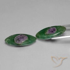 Ruby in Fuchsite Gemstones in 19.2 x 9.8 mm Size for Sale, Ruby in Fuchsite Stones in Multicolor Color