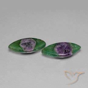 10.19 ctw Multicolor Ruby in Fuchsite Stones, Natural Ruby in Fuchsite in Marquise Slice Shape for Sale