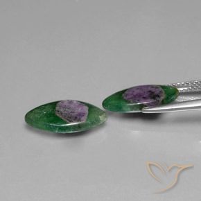 Ruby in Fuchsite Gemstones in 15.1 x 7.9 mm Size for Sale, Ruby in Fuchsite Stones in Multicolor Color