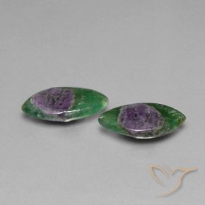 5.71 ctw Multicolor Ruby in Fuchsite Stones, Natural Ruby in Fuchsite in Marquise Slice Shape for Sale