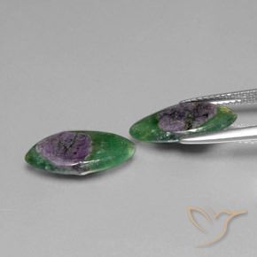 Ruby in Fuchsite Gemstones in 14.9 x 7.6 mm Size for Sale, Ruby in Fuchsite Stones in Multicolor Color