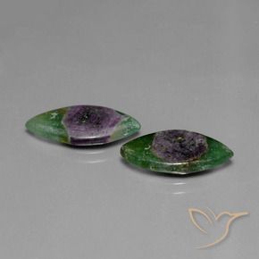 7.59 ctw Multicolor Ruby in Fuchsite Stones, Natural Ruby in Fuchsite in Marquise Slice Shape for Sale