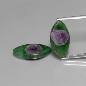 4.6ct Marquise Slice Bi-Color Ruby in Fuchsite for sale thumb image of 4.6ct Marquise Slice Bi-Color Ruby in Fuchsite (ID: 386321)