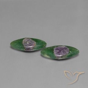 7.34 ctw Multicolor Ruby in Fuchsite Stones, Natural Ruby in Fuchsite in Marquise Slice Shape for Sale