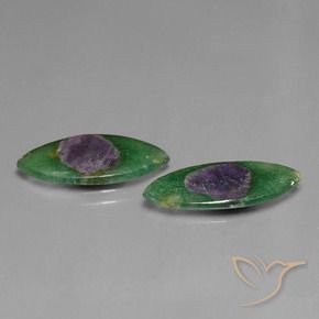6.33 ctw Multicolor Ruby in Fuchsite Stones, Natural Ruby in Fuchsite in Marquise Slice Shape for Sale