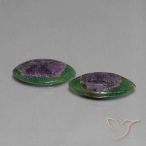 5.76 ctw Multicolor Ruby in Fuchsite Stones, Natural Ruby in Fuchsite in Marquise Slice Shape for Sale