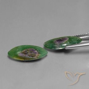 Ruby in Fuchsite Gemstones in 16.1 x 9.4 mm Size for Sale, Ruby in Fuchsite Stones in Multicolor Color