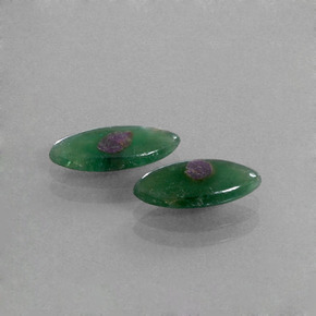 2.70 ct Bi-color Ruby in Fuchsite Stone, Natural Ruby in Fuchsite in Marquise Slice Shape for Sale