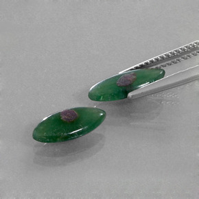 Ruby in Fuchsite Gemstone in 11.8 x 5.7 mm Size for Sale, Ruby in Fuchsite Stone in Bi-Color Color