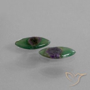 6.02 ctw Multicolor Ruby in Fuchsite Stones, Natural Ruby in Fuchsite in Marquise Slice Shape for Sale