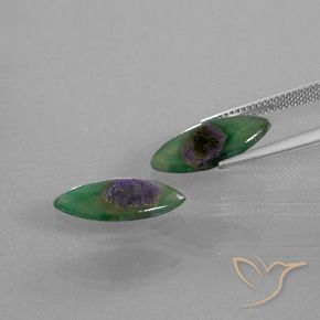Ruby in Fuchsite Gemstones in 16.9 x 8.2 mm Size for Sale, Ruby in Fuchsite Stones in Multicolor Color