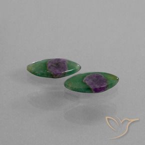 6.45 ctw Multicolor Ruby in Fuchsite Stones, Natural Ruby in Fuchsite in Marquise Slice Shape for Sale