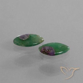 4.74 ctw Multicolor Ruby in Fuchsite Stones, Natural Ruby in Fuchsite in Marquise Slice Shape for Sale