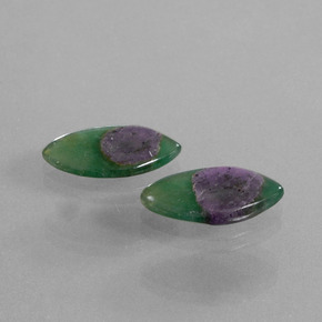 7.12 ct Bi-color Ruby in Fuchsite Stone, Natural Ruby in Fuchsite in Marquise Slice Shape for Sale