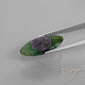 Ruby in Fuchsite Gemstone in 19.6 x 10.2 mm Size for Sale, Ruby in Fuchsite Stone in Multicolor Color