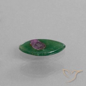4.95 ct Multicolor Ruby in Fuchsite Stone, Natural Ruby in Fuchsite in Marquise Slice Shape for Sale
