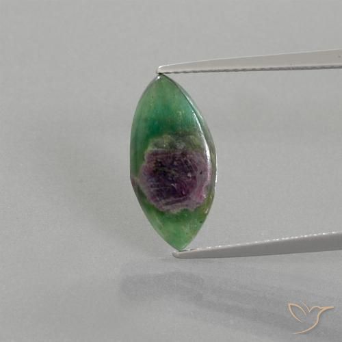 4.16 ct Marquise Slice Ruby in Fuchsite, 16.6 x 8.2 mm From Ethiopia, Photo A