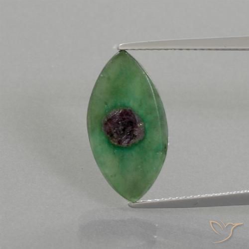 3.9 ct Marquise Slice Ruby in Fuchsite, 17.9 x 9.3 mm From Ethiopia, Photo A